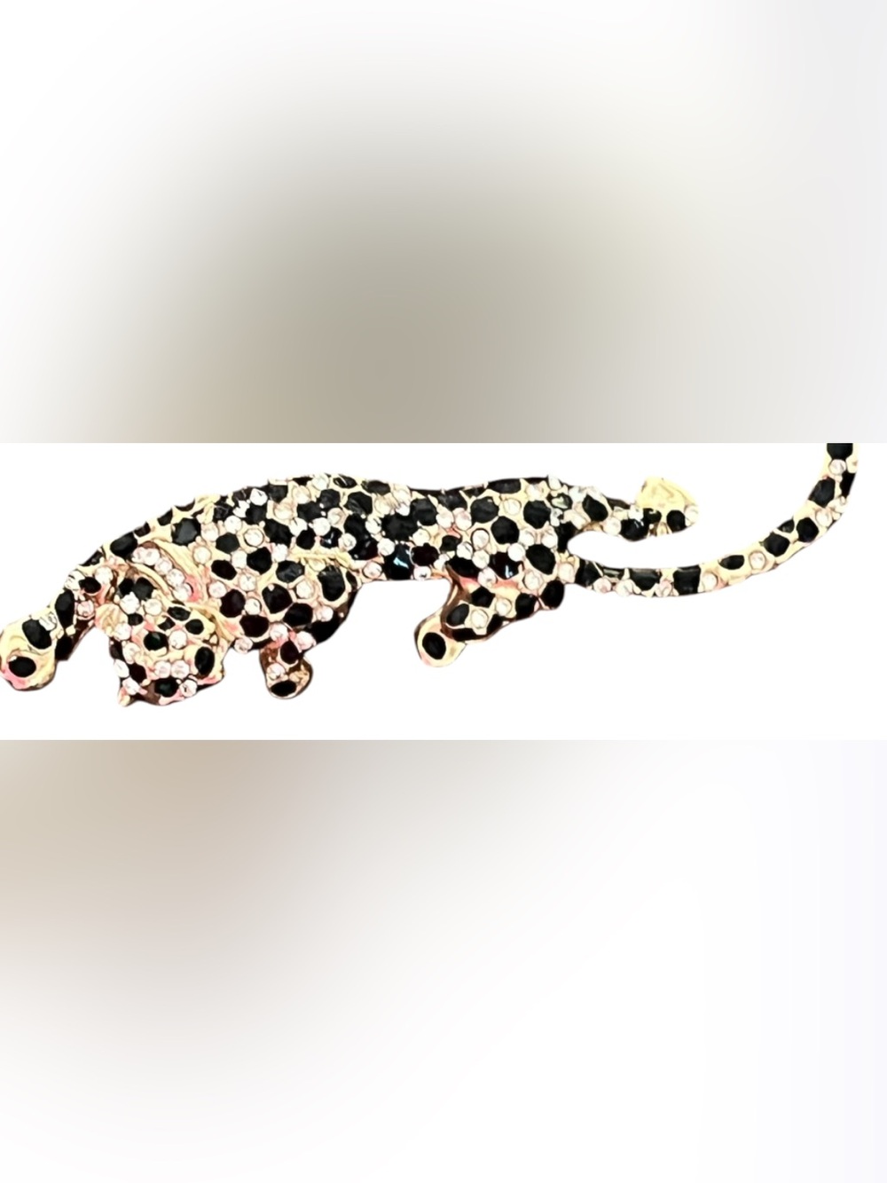 Source Unknown Gold and Black Leopard Brooch Accessory